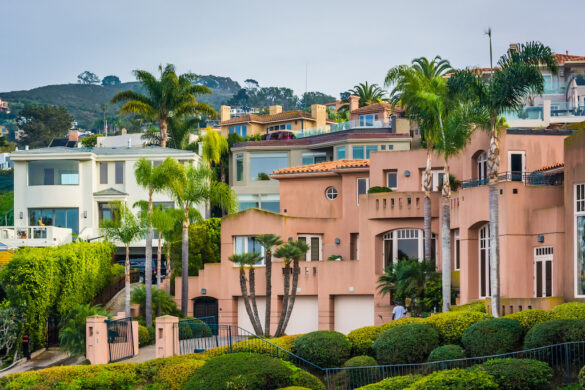 Hilltop houses in La Jolla, California.